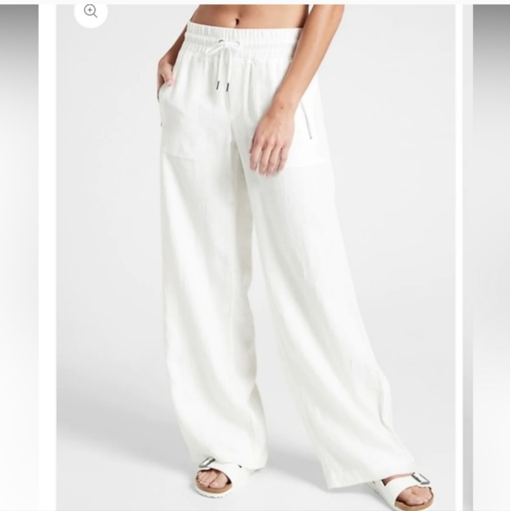 Athleta Cabo Wide Leg Linen Pant